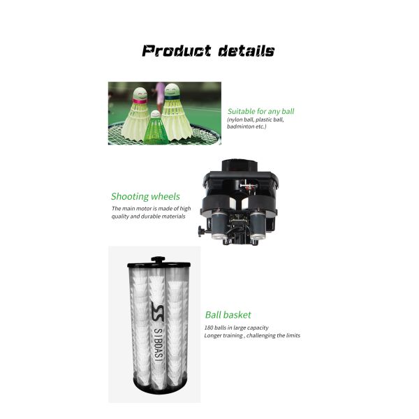 Máquina portátil do tiro do badminton das bolas do controlo a distância 180