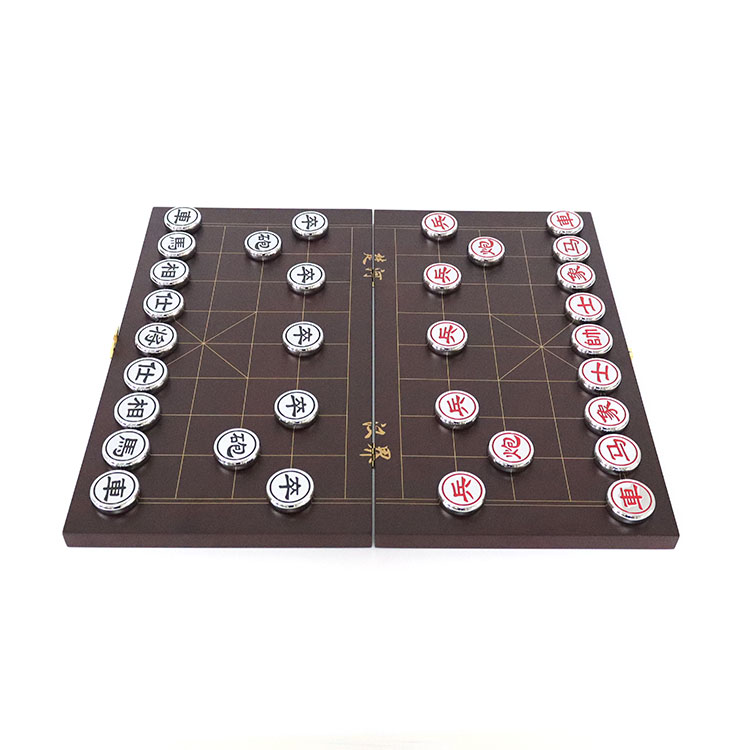 Exquisite Modern Chinese Chess Set with MDF & Zinc-Alloy Pieces and Customized Logo