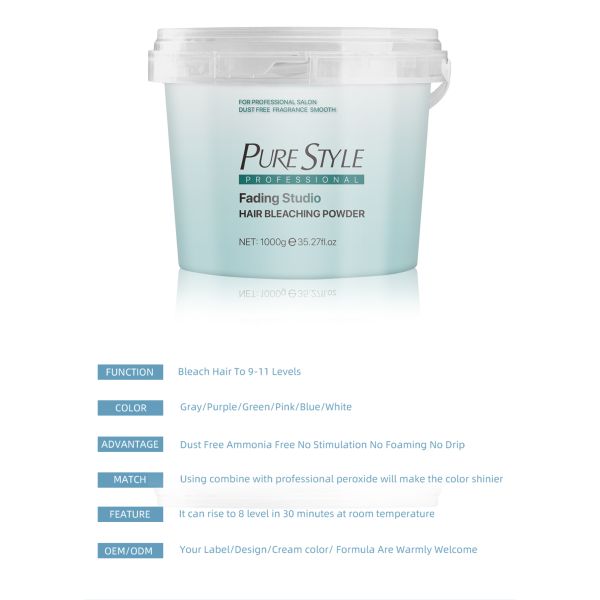 Poudre Décolorante Cheveux Blond Clair PureStyle Organic Blue 9 Tons 1000g