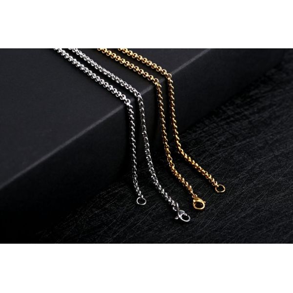 Stainless Steel Pearl Chain Necklace 2.0mm Wide 16