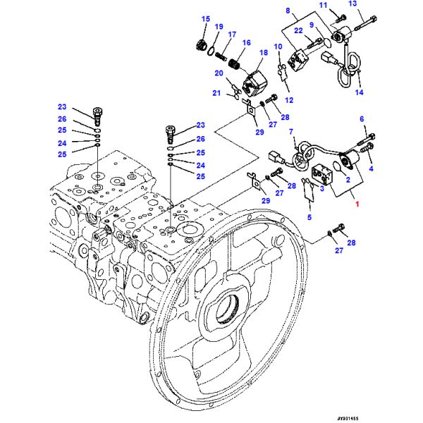 Клапан соленоида экскаватора PC300 KOMATSU на гидронасос 702-21-57600