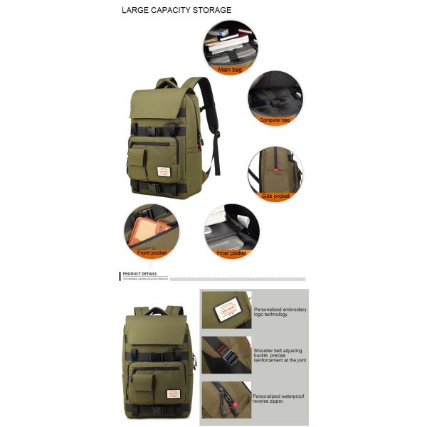 ISO9001 Business Travel Anti Theft Laptop Backpack 27 Litre