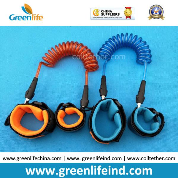 Custom Orange/Blue Anti-lost Spring Lanyard Semi-finished Tethers w/Connectors