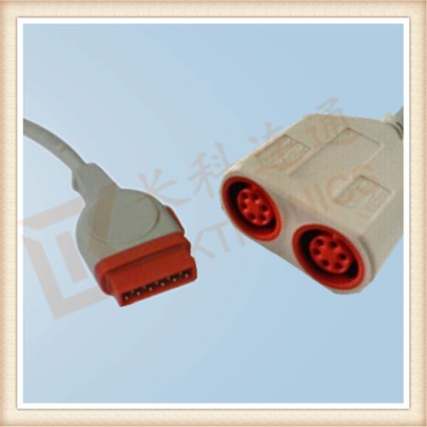 GE Dual Invasive Blood Pressure Cable Converter IBP Cable 11 Pin To 6 Pin