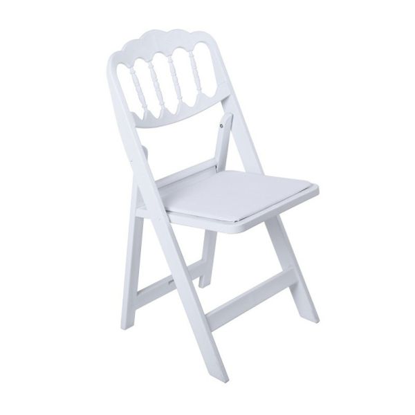 PP cushion padded White Plastic chaise napoleon Folding Chairs for Wedding Party Event