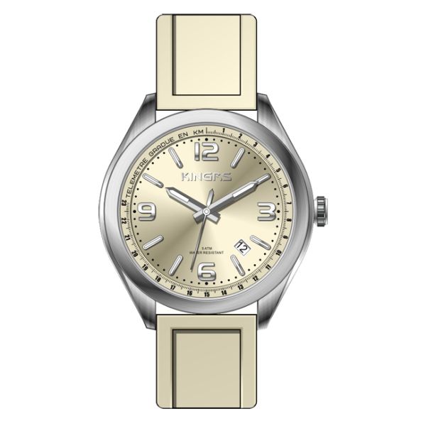 43.0mm Rubber Band Silicone Strap Watches With Reflocter Top Ring