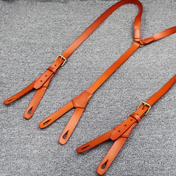 Джинсовая ткань зажима ремня рубашки людей эластичная задыхается подтяжки 1.7cm кожаные случайные