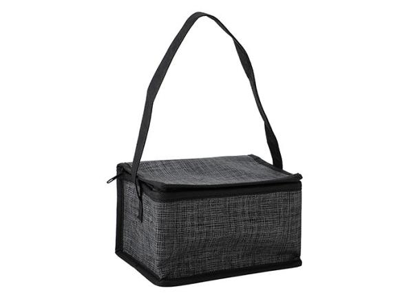 Black Food Non Woven Cooler Bag Recycle Insulated Tote Lunch Bag