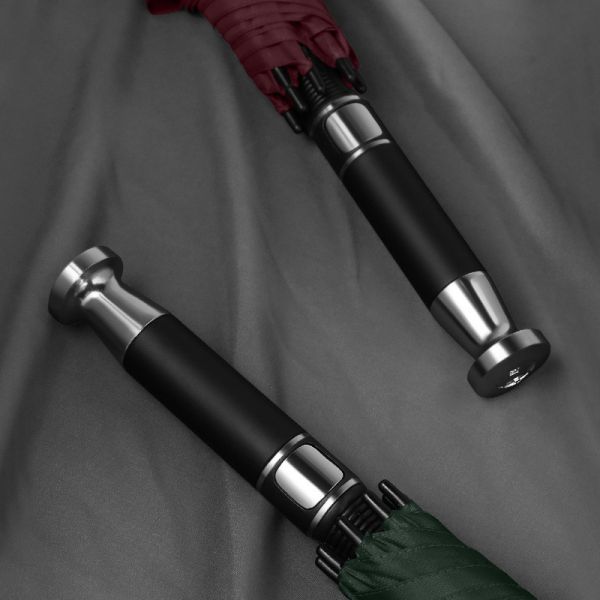 Silver Metal Handle Straight Double Canopy Rolls Royce Golf Umbrella Custom Logo