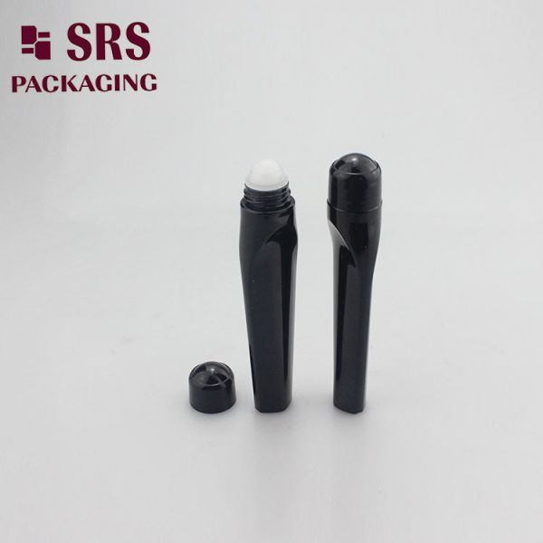 SRS packaging empty plastic black color 15ml PETG roller ball bottle