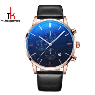 Fashion Alloy Quartz Mens Watch Perpetual Calendar Water Resistant