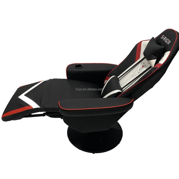 White Racing Style PU Leather Ergonomic Seat Swivel Gaming Sofa for Office