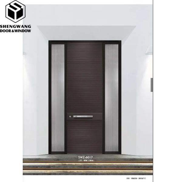 Secure Residential Stainless Steel Front Door Electronic Locking Exterior Steel Security Doors