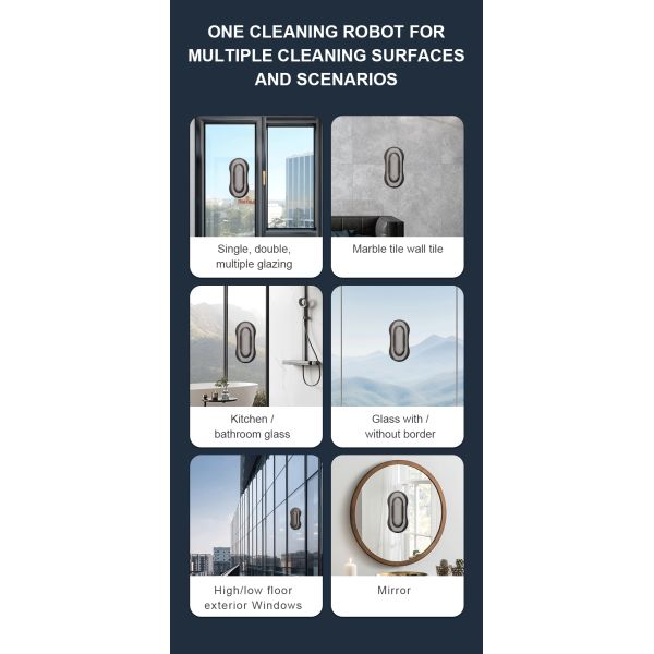 Trending Electric Window Cleaning Robot Smart Home Cleaning Appliance 50ml Water Tank
