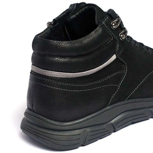 Pigskin Lining Black Men'S Casual Waterproof Boots