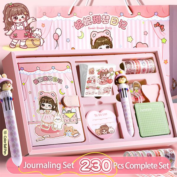 可愛い文具日記セット ノートブックステッカー 子供の手帳