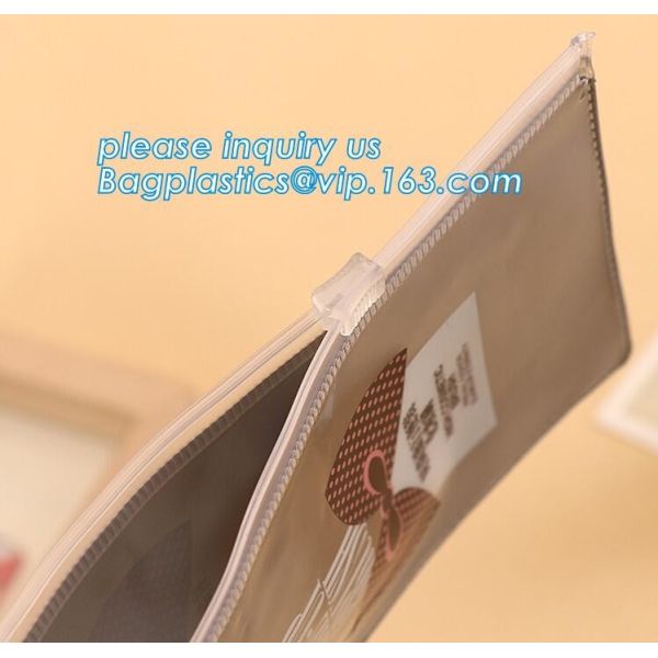 have fashion sense bag,classic cosmetic bag,space utilization,Pvc Document Clear Plastic Snap Button File Bag bagease