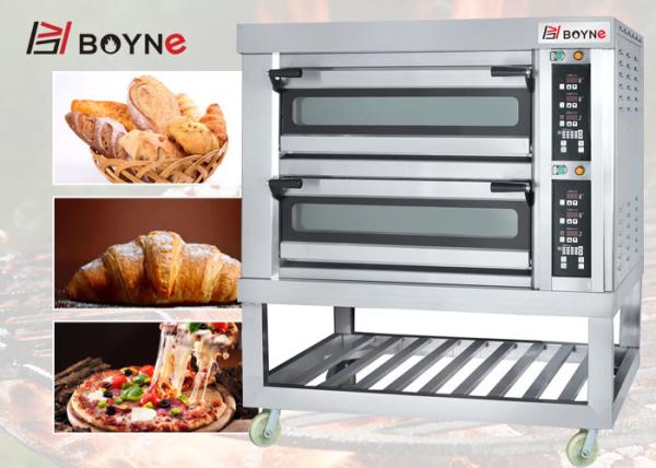 Toque elétrico do computador de Oven Stainless Steel For Bakery das bandejas da dupla camada quatro