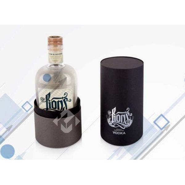 Beautiful Round Cardboard Wine Gift Box Water Resistant Customization Cardboard Wine Tube
