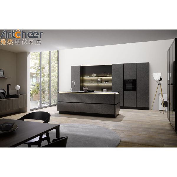 Небольшой дизайн меламин отделка кухонный шкаф современный и доступный для европейского рынка