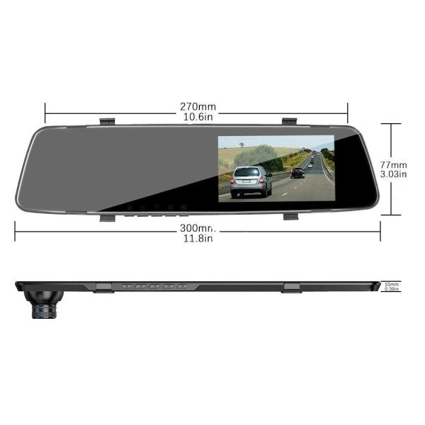 FHD 1080P Мини Парковка Мониторинг Зеркало Заднего Вида Автомобильный Регистратор Двойной Объектив Камеры 5V