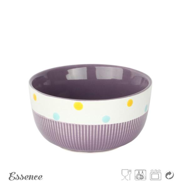 Colorful Ceramic Cereal Bowls 6 Inch For Cafe / Restaurant Microwave Safe