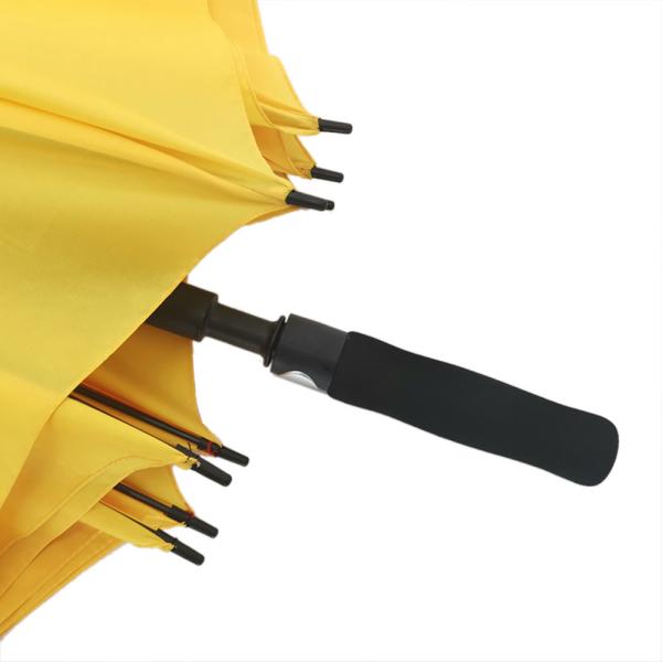 Large Budget Golf Sun Umbrella Hurricane Proof Umbrella Fiberglass Frame In Yellow Color