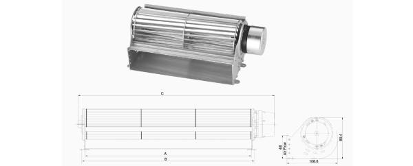 65Mm X 120mm elevator refrigerator Fan , electronic Equipment Cooling Fans aluminum Impeller