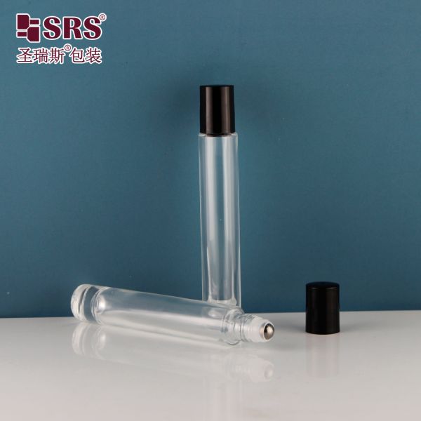 Customized 10ml Thick Glass Roll On Bottle with Screw Cap for Essential Oil and Perfume