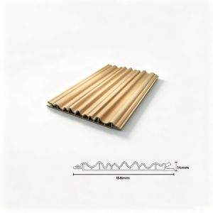 Waterproof Corrugated 3D Slat PVC Fluted Wall Panels 158x14mm Interior Decor Cladding for TV Background Walls