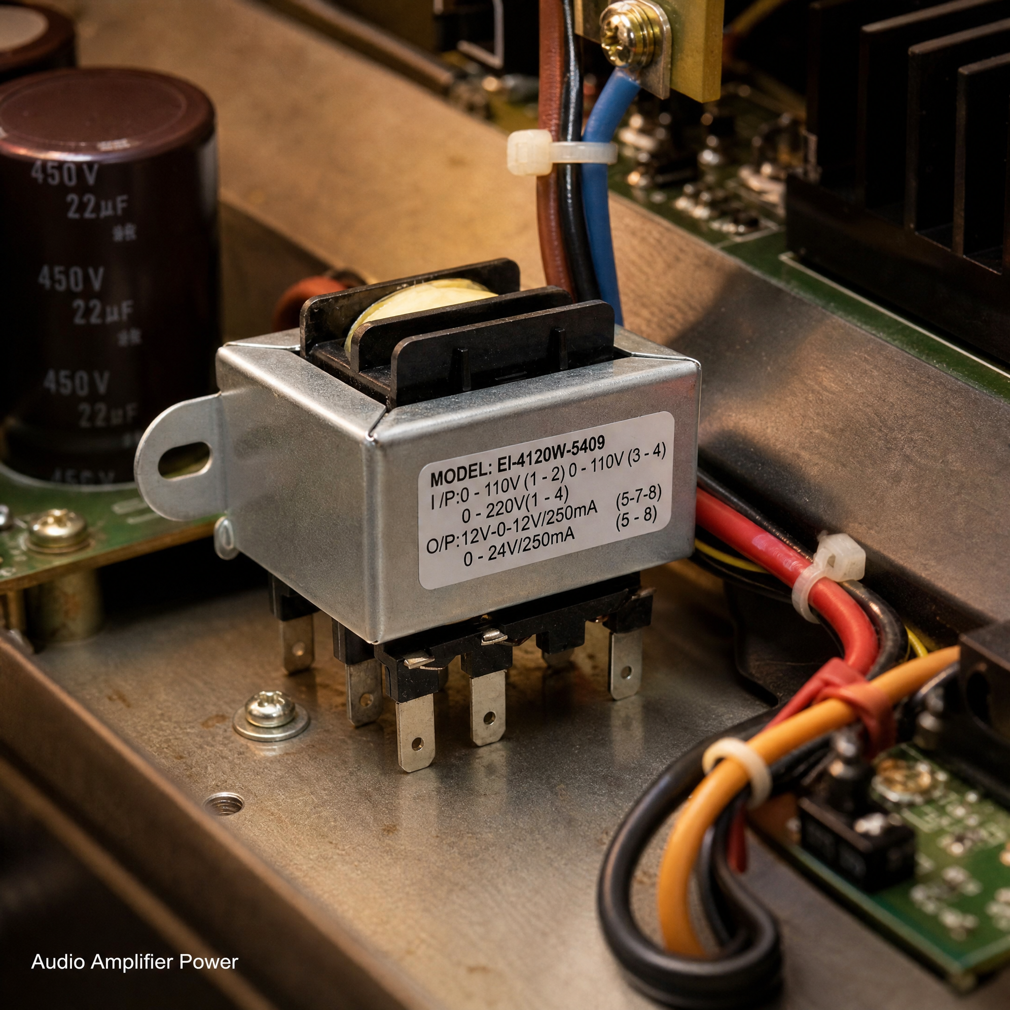 EI-4120W-5409 Audio Transformer 220V to 12V/24V Step Down Low Frequency Transformer with PCB Mount and Custom Turns Ratio
