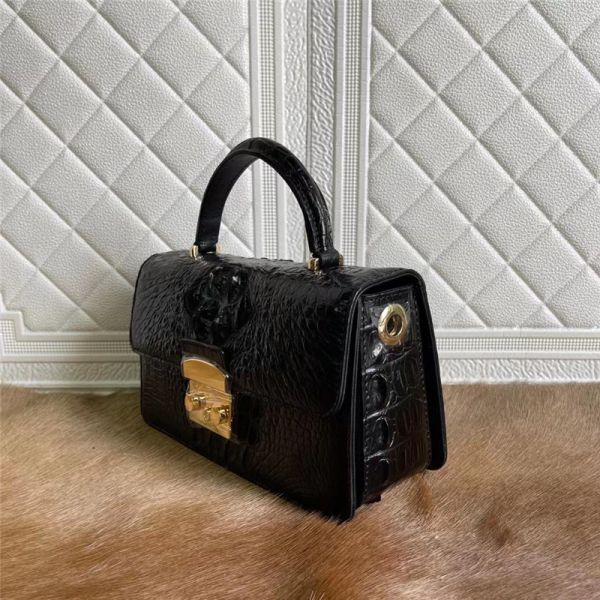 Authentic Real Alligator Leather Women Flap Purse Female Small Handbag Genuine Crocodile Skin Lady Chain Shoulder Bag