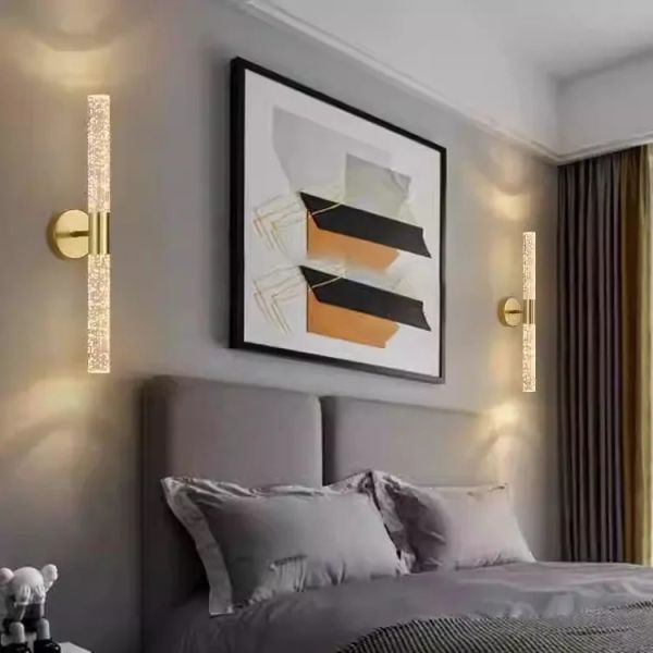 Luxury Wall Lamp Bedside Background Lamp Home Decoration Modern Led strip Crystal mirror headlights(WH-MR-84)
