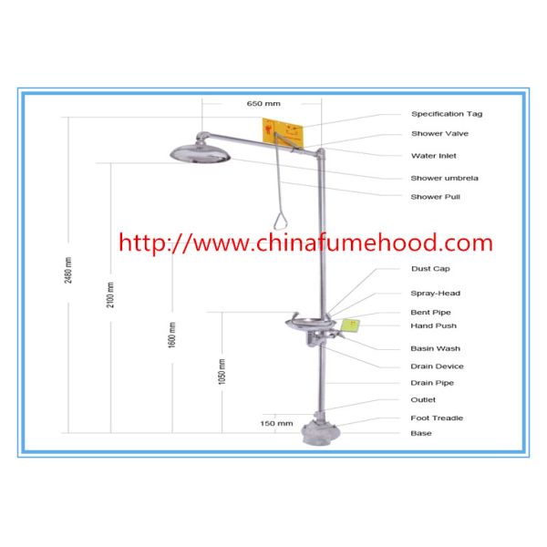 Многофункциональные штуцеры лаборатории, портативный аварийный ливень очковтирательства