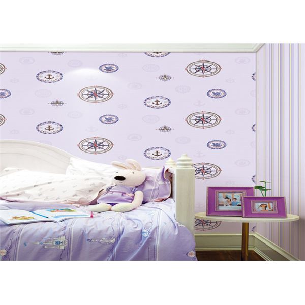 Pvc Vinyl Kids Bedroom Wallpaper Washable Soundproof With Foaming Tech