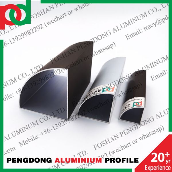 Rounded Corner Aluminum Square Tubing Powder Coated Aluminium Profile 25x25