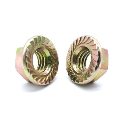 M5-M20 a categoria de aço 8 do zinco amarelo das porcas da flange do aço carbono do RUÍDO 6923 serrilhada encanta porcas da flange