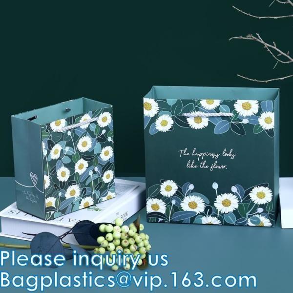 Kraft Paper Bags Square Bags, Thick Paper Bag With Window For Wedding, Party, Birthday, Shopping, Flower Bags