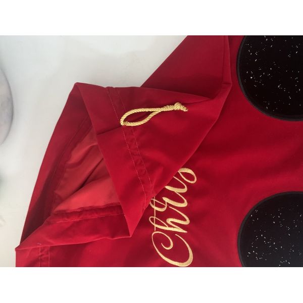 Custom Giant Xmas Bag Red Velvet Drawstring Christmas Santa Sack with Customized Logo