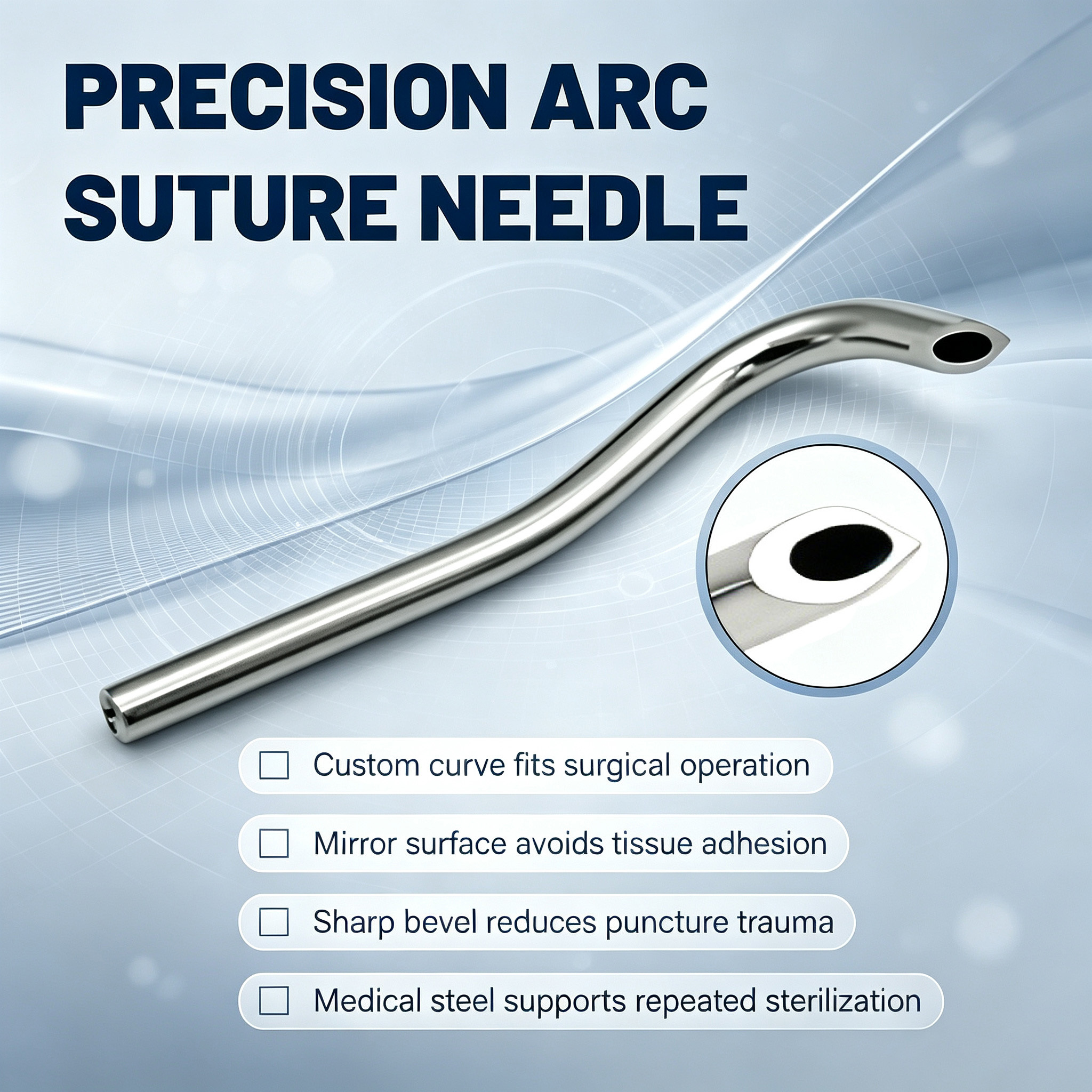 Customized Stainless Steel Curved Surgical Suture Needle