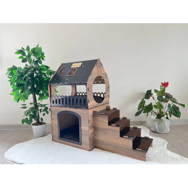 Modern Cat Furniture Customized Shape Wooden Rabbit House for Cats and Small Animals