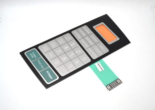 PET / PVC Metal Dome Membrane Switch With Colored Transparent Display Window