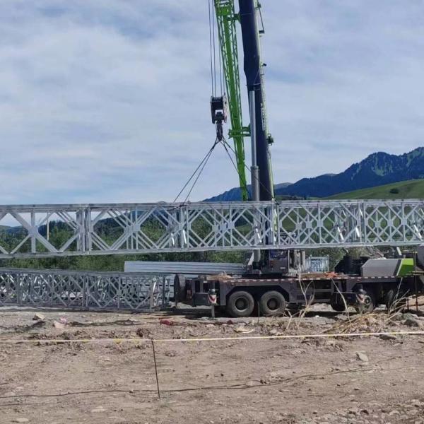 Steel Military Truss Pedestrian Bridge With Steel Deck / Timber Deck