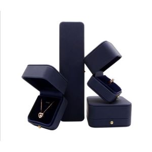 Luxury High-Density Premium PU Leather Jewelry Box with Embossing and Gold