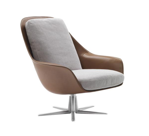 Sveva Swivel Flexform Armchair , Flexform Dining Chairs With Armrests