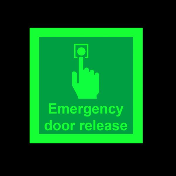 ODM Warning PVC Photoluminescent Fire Signs Emergency Door Release Sign