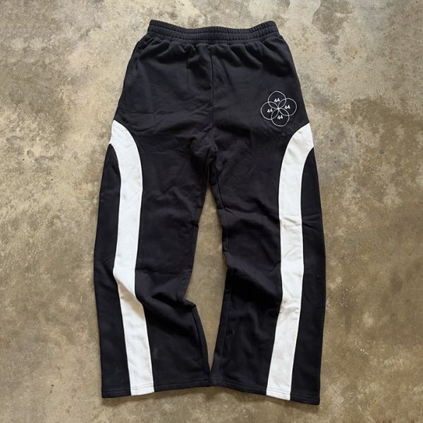 Men's Oversized Wide Leg Baggy Sweatpants with Custom Logo and Mid Waist