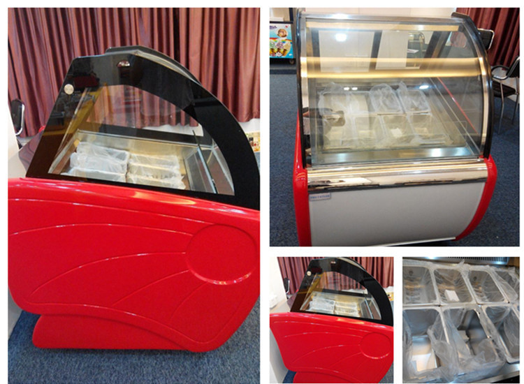 8pans Ice Cream showcase Gelato/popsicle Display Freezer