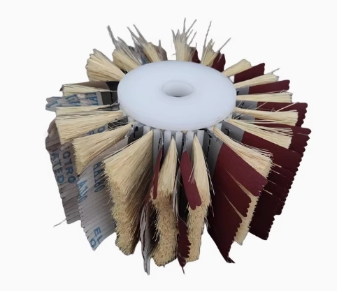 Customized Grit 240 Sandpaper And Sisal Cylinder Roller Brush For Polished Wood Board Surface