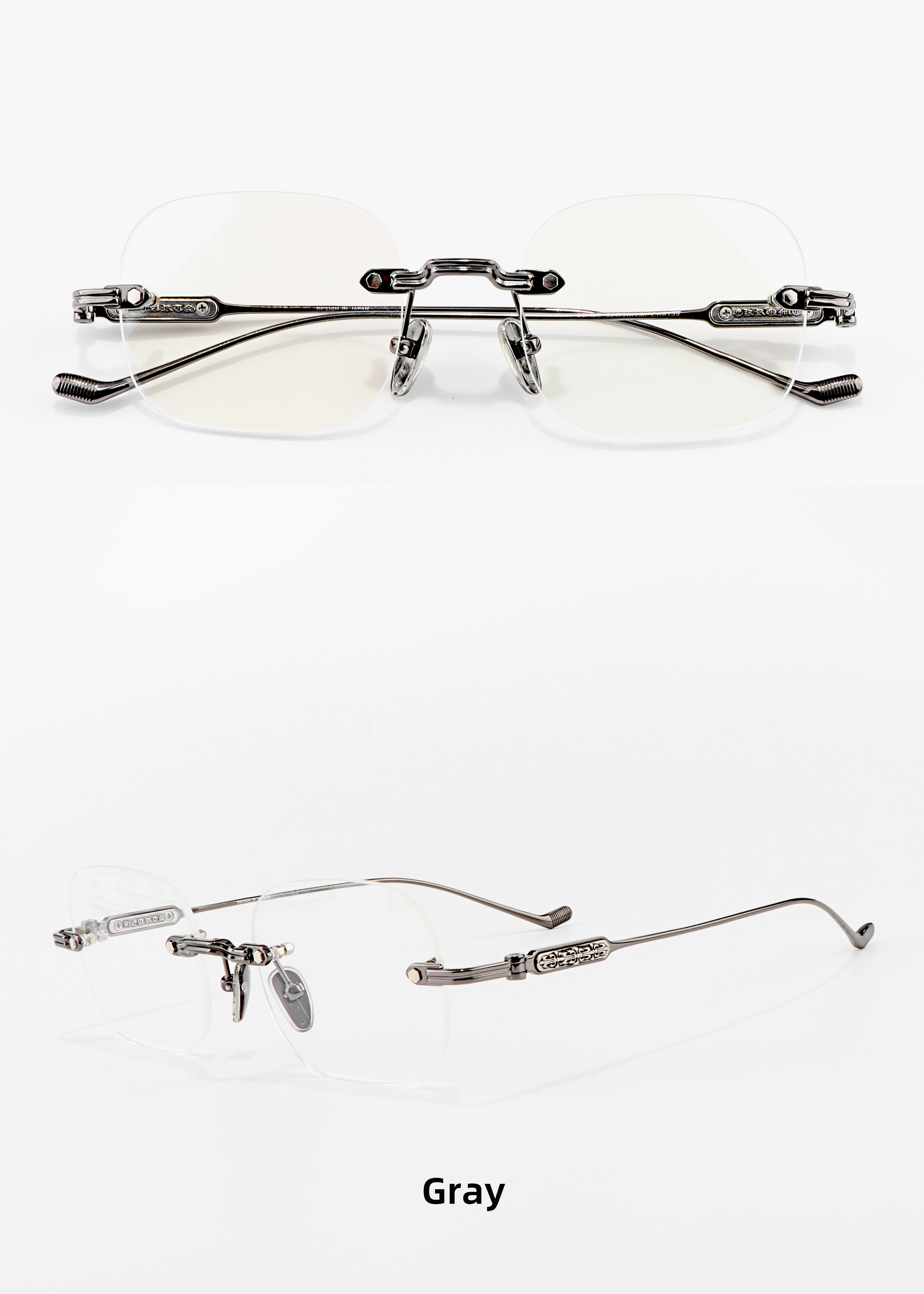 Top Rimless Titanium Optical Prescription Luxury Brand Hot Selling Refined Elegant Women's Men's Medical Glasses Eyeglasses